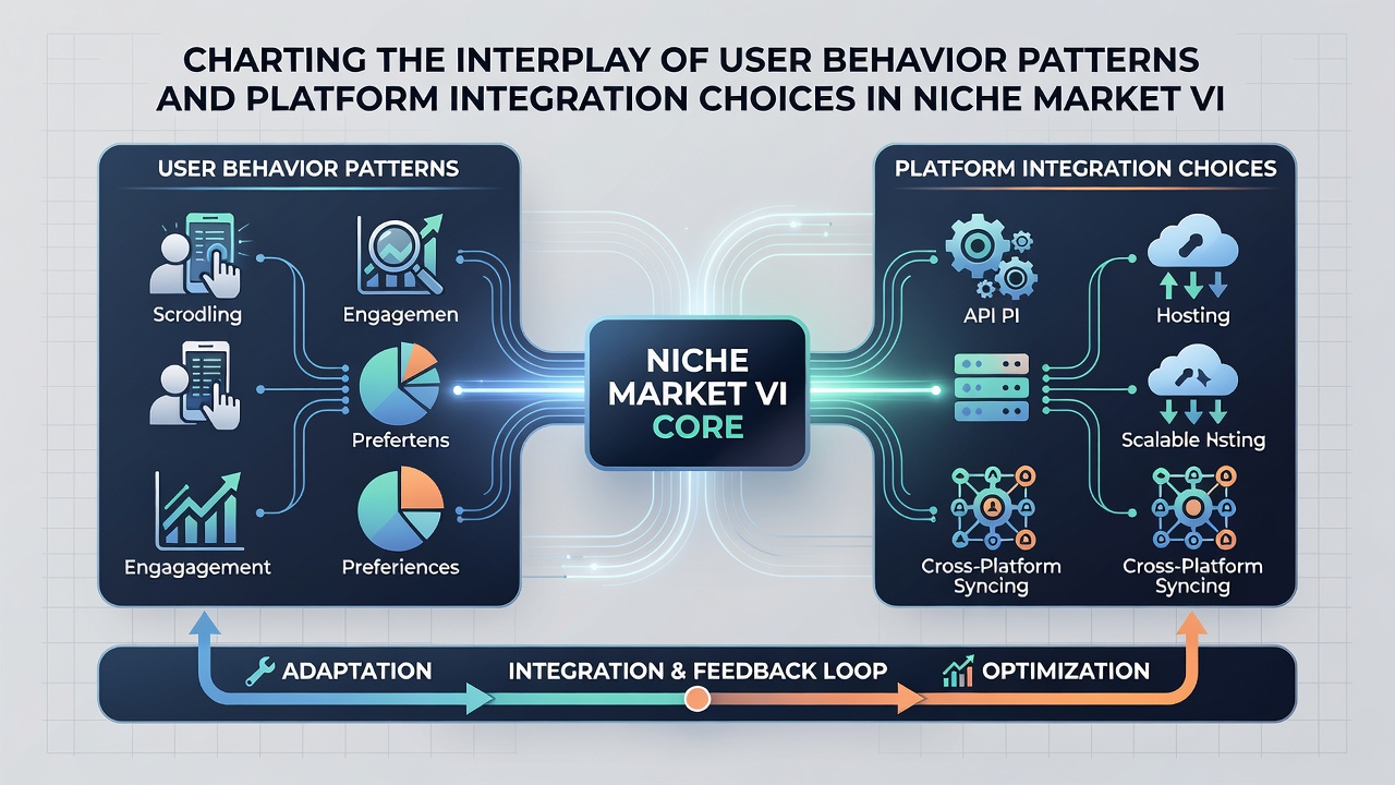 Diagram illustrating data exchange between user behavior analytics and integrated platform modules for niche visibility optimization